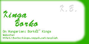 kinga borko business card